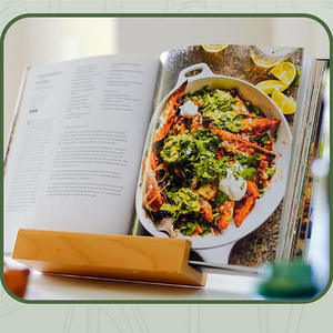 Support de <span class=keywords><strong>livre</strong></span> de recettes réglable en bambou, multifonctionnel, durable, pour comptoir de <span class=keywords><strong>cuisine</strong></span>, gravure laser HUNDRED - Product Image 2