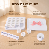 Boîte d'emballage en plastique OEM/OED personnalisée à 20 compartiments avec couvercle magnétique pour gel à ongles, cosmétiques et échantillons de soins de la peau