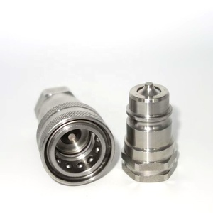 Thủy lực khớp nối ISO 7241-a thép không gỉ đôi shut-off BSP NPT chủ đề nhanh chóng ngắt kết nối Coupler với bụi che - Product Image 6