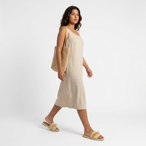 Moroccan Raffia Straw Closed Toe Flat Sandals Breathable Bead <b>Fringe</b> Slip-On Genuine Leather Lining Summer Slides - Product Image 3