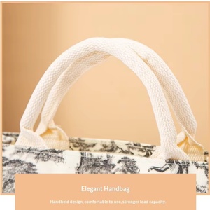 Sac fourre-tout en toile laminée de grande capacité, imprimé sur mesure, réutilisable, écologique, sac à bandoulière pour femmes, usage quotidien - Product Image 4