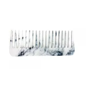 Mermer saç tarak özel Logo saç fırçası geniş diş tarak gümüş pembe gül altın plastik tarak