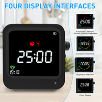 Réveil électronique créatif AI au design moderne, calendrier et minuteur élégants pour chambres d'étudiants, en ABS bleu, noir et orange