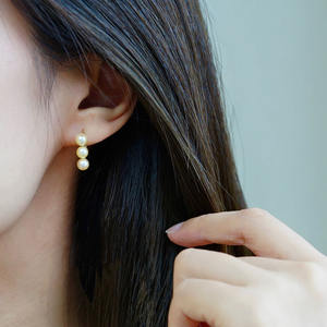 2025 nouveau Style 18K <span class=keywords><strong>or</strong></span> Champagne <span class=keywords><strong>or</strong></span> boucles d'oreille 5-5.5mm japon eau <span class=keywords><strong>de</strong></span> mer Akoya <span class=keywords><strong>perle</strong></span> boucles d'oreilles - Product Image 6