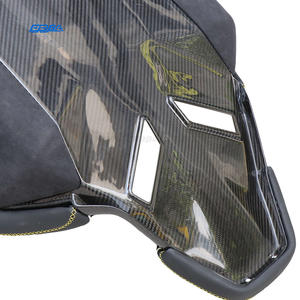 Sièges en fibre de carbone sèche noirs et rouges, couleur et matériau personnalisés pour Lamborghini LP702 Aventador SVJ - Product Image 5