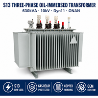Wanbo-468 S13 630kVA 10kV Dyn11 Gaz Rölesi ONAN Oluklu Kanatlı Bakır Sargılı Üç Fazlı Yağlı Tip Trafo