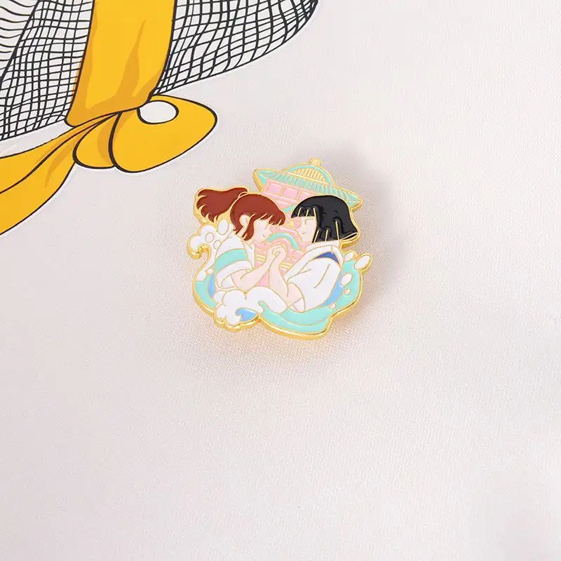 Nuovo fondo spirited away dipartimento cartone animato pellicola in lega di zinco spilla cartone animato smalto pin