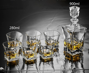 Ensemble de <span class=keywords><strong>carafe</strong></span> à whisky élégant, bouteille à liqueur en cristal avec décalcomanie or véritable pour Scotch/Bourbon et idéal pour offrir - Product Image 5