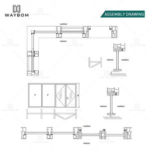 Nội thất mỏng mô-đun khung nhôm kết hợp bảng phân vùng văn phòng phân vùng kính tường Màn hình phân vùng hồ sơ - Product Image 4