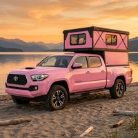 Camioneta Pickup con Remolque para Acampar, Totalmente Mejorada, con Carcasa Rígida Resistente a la Intemperie para Viajes por Tierra
