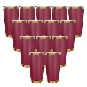 Vaso de Acero Inoxidable de 20 oz con Revestimiento de Cobre en el Interior, Color Marrón, con Tapa Magnética Deslizante - Product Image 2