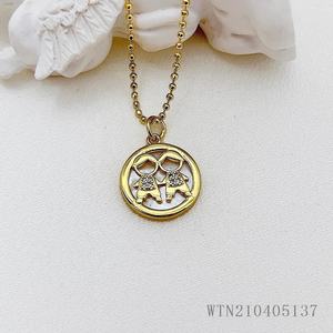 18K Gold Plated <strong>Coin</strong> <strong>Necklace</strong> Joyeria Shell Boy and Girl <strong>Necklace</strong> - Product Image 6