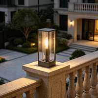 Lampadaire d'extérieur carré en verre transparent 220V 50Hz pour jardin, pelouse, poteau, éclairage paysager, borne lumineuse