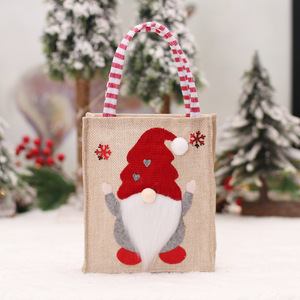 Poupée <span class=keywords><strong>sans</strong></span> <span class=keywords><strong>visage</strong></span> bonbons noël grande toile de jute vacances fourre-tout réutilisable fête décoration sac cadeau - Product Image 6
