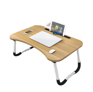 Table pliable en bois pour ordinateur <span class=keywords><strong>portable</strong></span> avec porte-gobelet, rangement pratique, table d'étude <span class=keywords><strong>portable</strong></span> en MDF pour la maison, vente chaude - Product Image 1