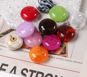 Cuentas acrílicas redondas planas de 18 mm, colores mixtos, cuentas espaciadoras sueltas para la fabricación de joyería DIY - Product Image 3