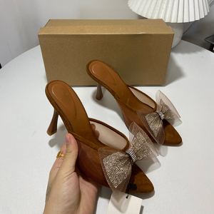 Femmes chaussures 2024 <span class=keywords><strong>France</strong></span> Type été bout pointu talon haut strass sandales Sandalias Feminina <span class=keywords><strong>Salto</strong></span> femmes sandales chaussures de luxe - Product Image 3