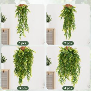 Décoration murale artificielle en forme de fougère, en plastique, pour extérieur, Noël, Halloween, Nouvel An, aspect naturel, toucher réaliste, longue durée - Product Image 6