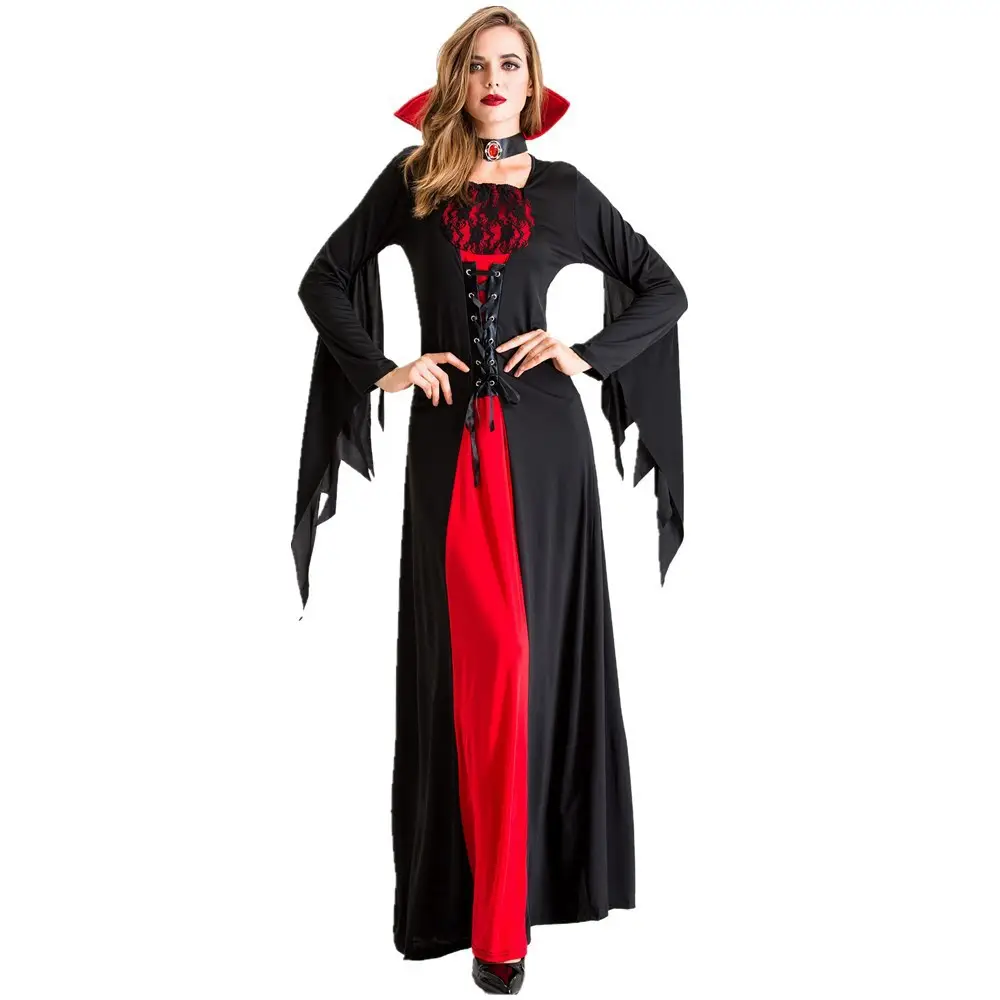 Costume da cosplay Vintage della corte del demone vampiro di Halloween