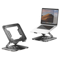 Support de refroidissement ergonomique pour ordinateur portable avec logo personnalisé, accessoire informatique en métal, rotation à 360 degrés, support réglable pour ordinateur portable