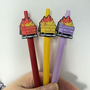 Back to Logo Plastic Ballpoint <b>Pen</b> With Torch Deco Clip School Supplies Gift - Product Image 3