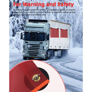 Truck Towing Equipment PVC 18*18 Inches Safety Warning <strong>Flag</strong> Mesh Magnetic <strong>Red</strong> <strong>Flags</strong> Oversize Load <strong>Flag</strong> - Product Image 6
