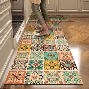 Juego de Alfombras de Cocina de Estilo Musulmán, 2 Piezas, Estampadas, Acolchadas, Lavables, de Polipropileno, Estilo Americano Vintage - Product Image 3