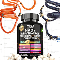 Complément alimentaire minéral fusionné tout-en-un OEM NAD+ Resveratrol Berberine Fisetin Quercetin 90 capsules végétales