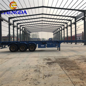 Chengda 3 essieux 40ft <span class=keywords><strong>squelette</strong></span> châssis à plat remorque 40ft conteneur remorque à vendre - Product Image 3