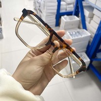 Lunettes optiques tendance faites à la main avec des montures carrées en acétate épais, transparentes, mode unisexe, pour tous les types de visages
