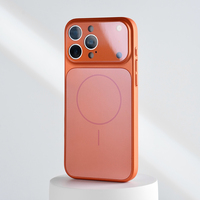 Funda JOYPORODO B384 con Ventana Grande de Cristal para iPhone 15 Pro Max, Cubierta Magnética de Metal Esmerilado AG para Celular iPhone 13, 14, 15, 16, 17