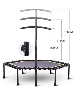 Adult Fitness Hexagonal Trampoline With Adjustable Handle 48" Spring Free <strong>Rebounder</strong> - Product Image 4