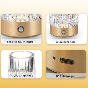 Đèn bàn hiện đại, đơn giản, di động, không dây, ánh sáng trắng ấm 3000k, màu vàng đồng, trang trí kiểu Art Deco, đèn bàn <span class=keywords><strong>LED</strong></span> - Product Image 3