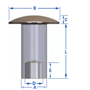 <span class=keywords><strong>Rivet</strong></span> semi-tubulaire en acier galvanisé en aluminium de taille personnalisée <span class=keywords><strong>pour</strong></span> casque, <span class=keywords><strong>couteau</strong></span>, tête plate, tête ronde - Product Image 3