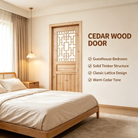 Homestay Project Solid Fir Lattice Interior Door Stable Structure Timber Room Door