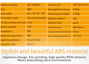 8dBi đạt được tăng cường ăng-ten ngoài trời không thấm nước tầm xa <span class=keywords><strong>902</strong></span>-<span class=keywords><strong>928MHz</strong></span> phân cực tròn <span class=keywords><strong>UHF</strong></span> <span class=keywords><strong>RFID</strong></span> bên ngoài tag Antenna <span class=keywords><strong>Reader</strong></span> - Product Image 4