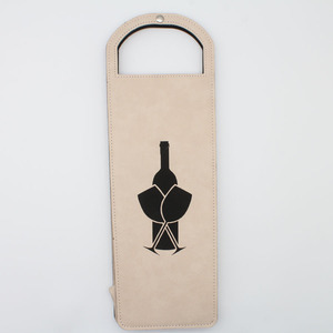 Souvenir PU White Leather Fold Portable Bottle Bag Carrier <strong>Winebag</strong> - Product Image 2