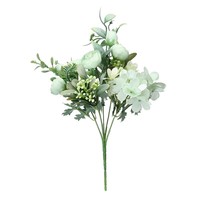 Bouquet de fleurs artificielles en soie de style nordique, roses, hortensias et pivoines, arrangement de fausses roses pour mariage, mariée, ou décoration extérieure
