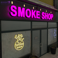 Enseigne en acrylique rétroéclairée personnalisée pour magasin de tabac, lettres lumineuses LED, logo 3D, signalétique métallique, publicité, décoration, enseigne extérieure pour magasin