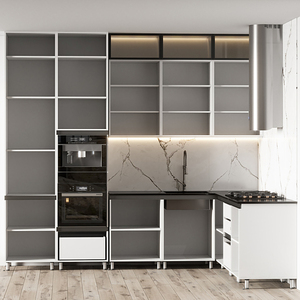 Mobili da <span class=keywords><strong>Cucina</strong></span> Moderni su Misura, Armadietti in Legno Laccato Bianco per Appartamenti, Prodotti in Cina - Product Image 3