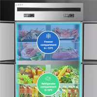 Enfriador de Exhibición de 1.2 Metros con Doble Temperatura, Acero Inoxidable, Compresor Directo, Enfriamiento por Aire, Pantalla Digital Mecánica, Eficiente Energéticamente