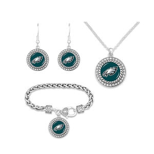 مخصص <span class=keywords><strong>3</strong></span> قطع رؤساء مدينة كانساس مجموعة مجوهرات قلادة أقراط الرياضة مع أحجار الراين بلينغ - Product Image 5