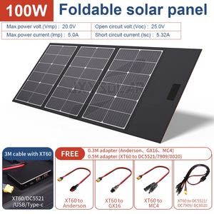 Panneaux solaires pliables compacts de <span class=keywords><strong>100</strong></span> <span class=keywords><strong>watts</strong></span> 20 volts <span class=keywords><strong>pour</strong></span> applications hors réseau, <span class=keywords><strong>panneau</strong></span> <span class=keywords><strong>solaire</strong></span> portable, couverture <span class=keywords><strong>solaire</strong></span> pliable, OEM et ODM - Product Image 2