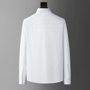 <span class=keywords><strong>Camisa</strong></span> de Manga Larga para <span class=keywords><strong>Hombre</strong></span>, Estilo Vintage, Transpirable, Antiarrugas, con <span class=keywords><strong>Rayas</strong></span> Verticales Finas, Diseño Clásico en Blanco y Negro para un Look Profesional - Product Image 2