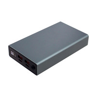Batterie externe 20000 mAh PD100W avec support 2-en-1 et chargeur rapide, affichage numérique, surface en aluminium, 4 ports de sortie pour ordinateur portable