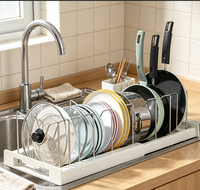 Support mural en acier inoxydable pour couvercles de casseroles et poêles, organisateur de couvercles, support de rangement pour assiettes de cuisine, simple ou multiple