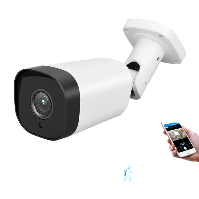 8MP 4K HD PoE IP Camera Outdoor Wired Bullet Camera Night Vision Two-Way Audio CMOS Sensor SD Card Storage 1 Year Warranty IP66