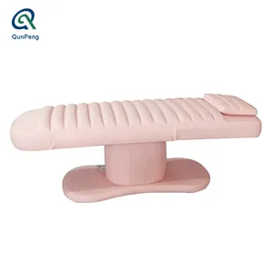 2023 hot selling pink color facial bed with 3 motors lash bed automatic massage table laser treatment bed folding