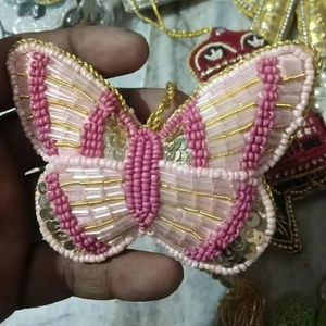 Prix de gros, broderie perlée faite à la main, ornement de festival, design de bonbons de Noël, haute qualité, couleur personnalisable - Product Image 1