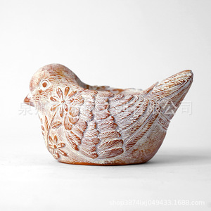Macetas de Resina Sintética con Diseño de Animales (Búho, Paloma, Erizo) para Decoración de Escritorio, Regalo para Interiores QH-21604 - Product Image 5